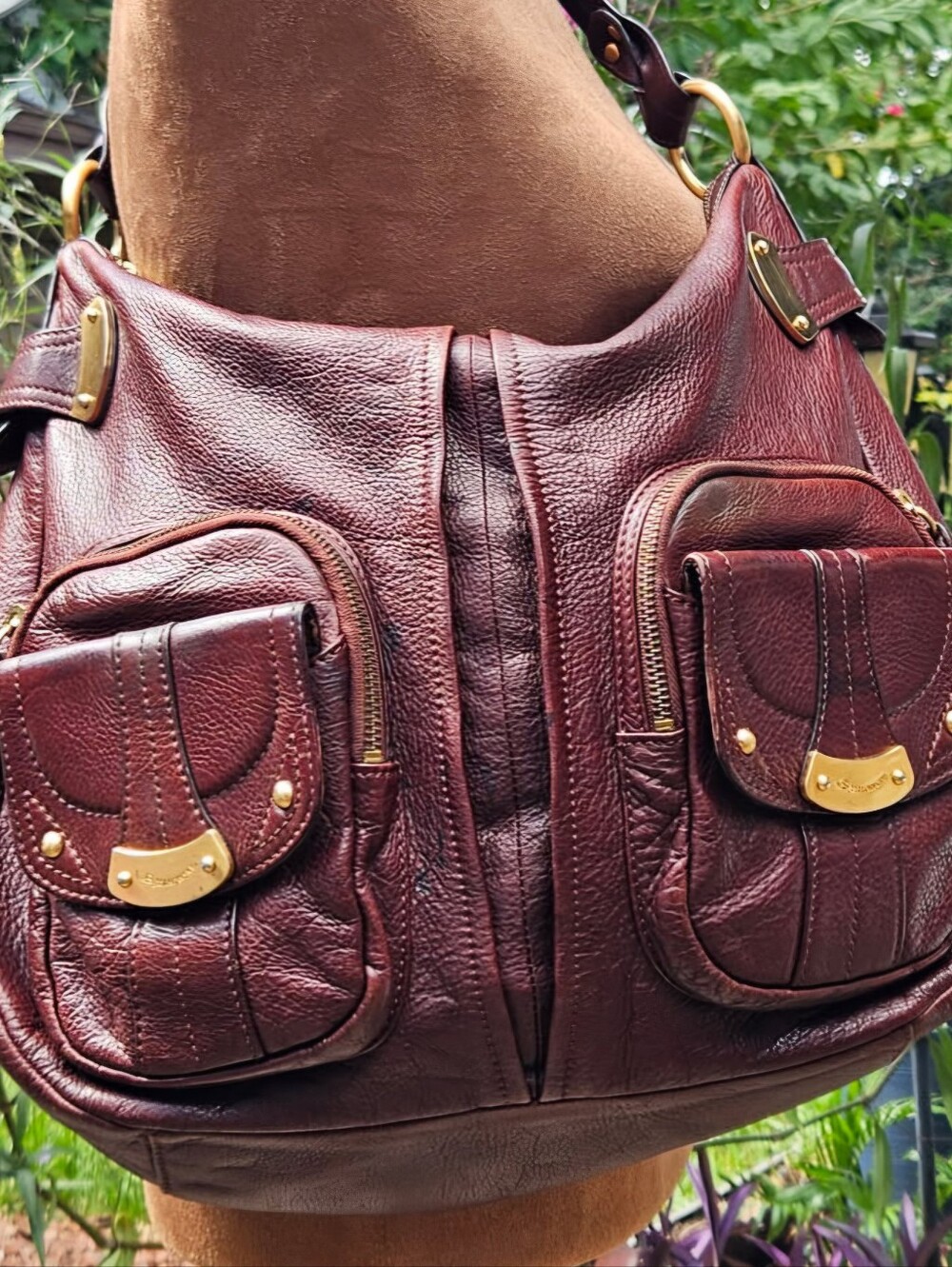 Updated💖Bruce Makowsky Slouchy Brown Leather Women's Hobo. GUC. Updated Photos